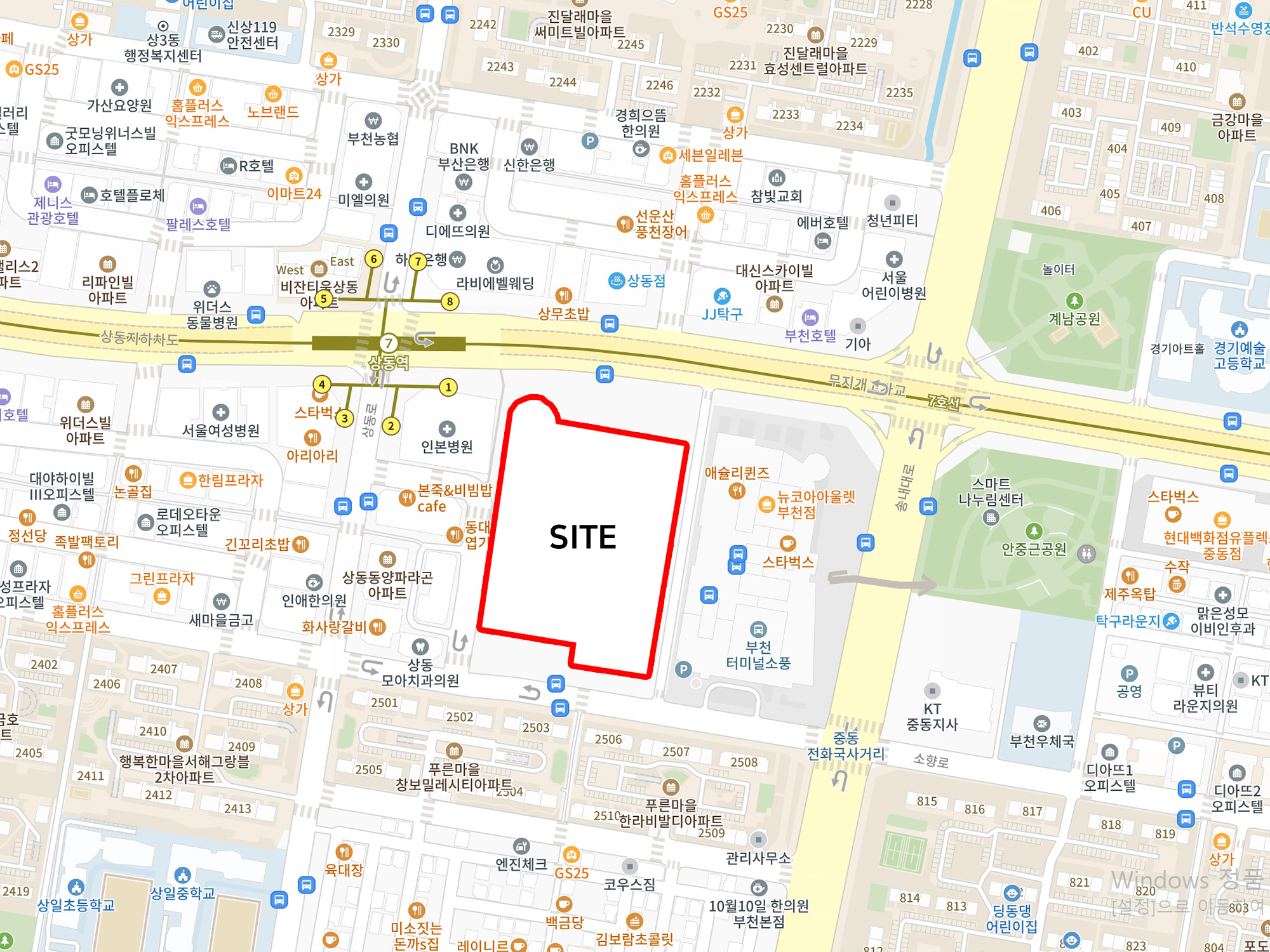 상동역_롯데캐슬_위치도